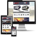 responsive website design, picture of the same website on a desktop tablet and mobile device, web design