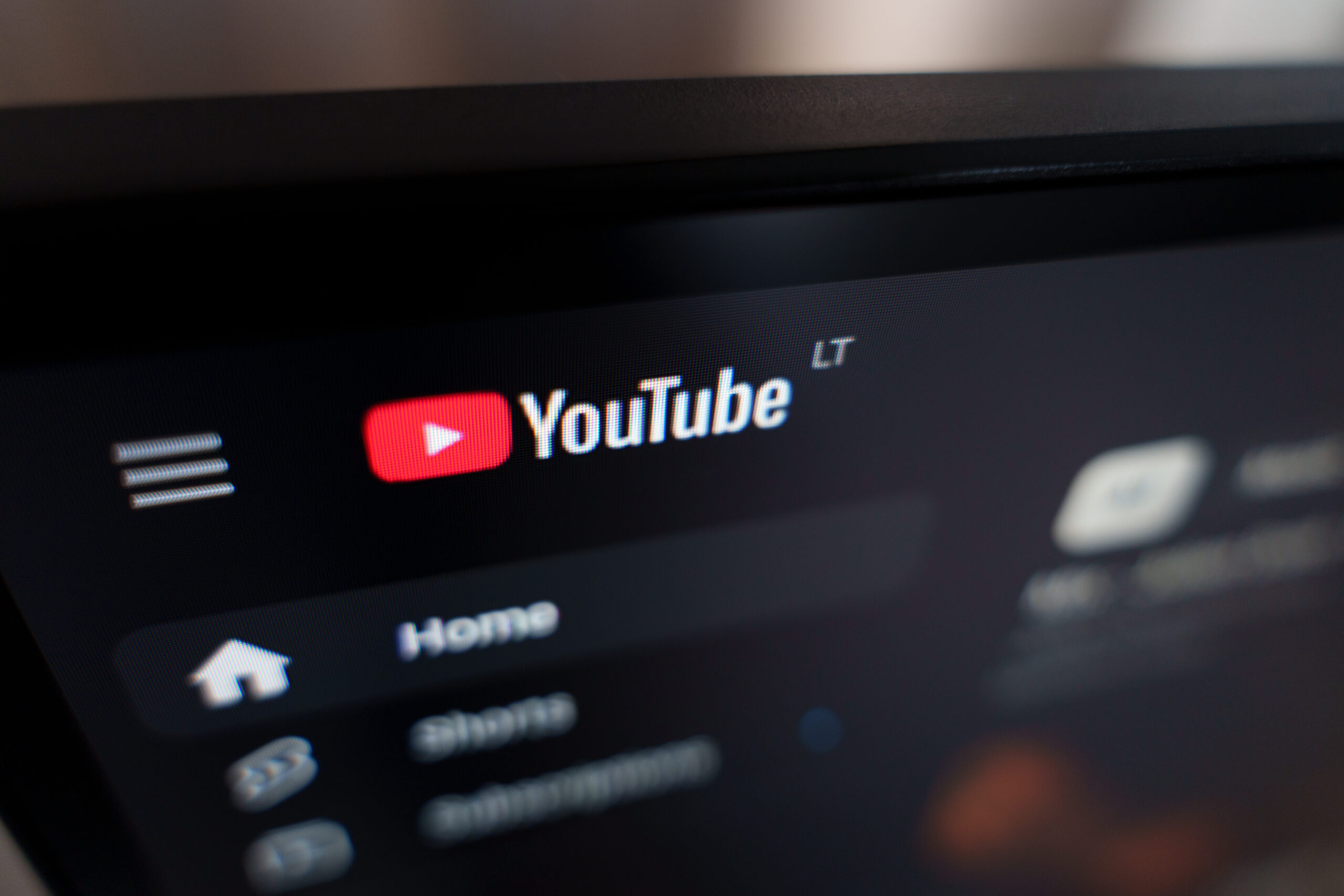 Close-up of YouTube app interface on a computer screen. google display & youtube strategy