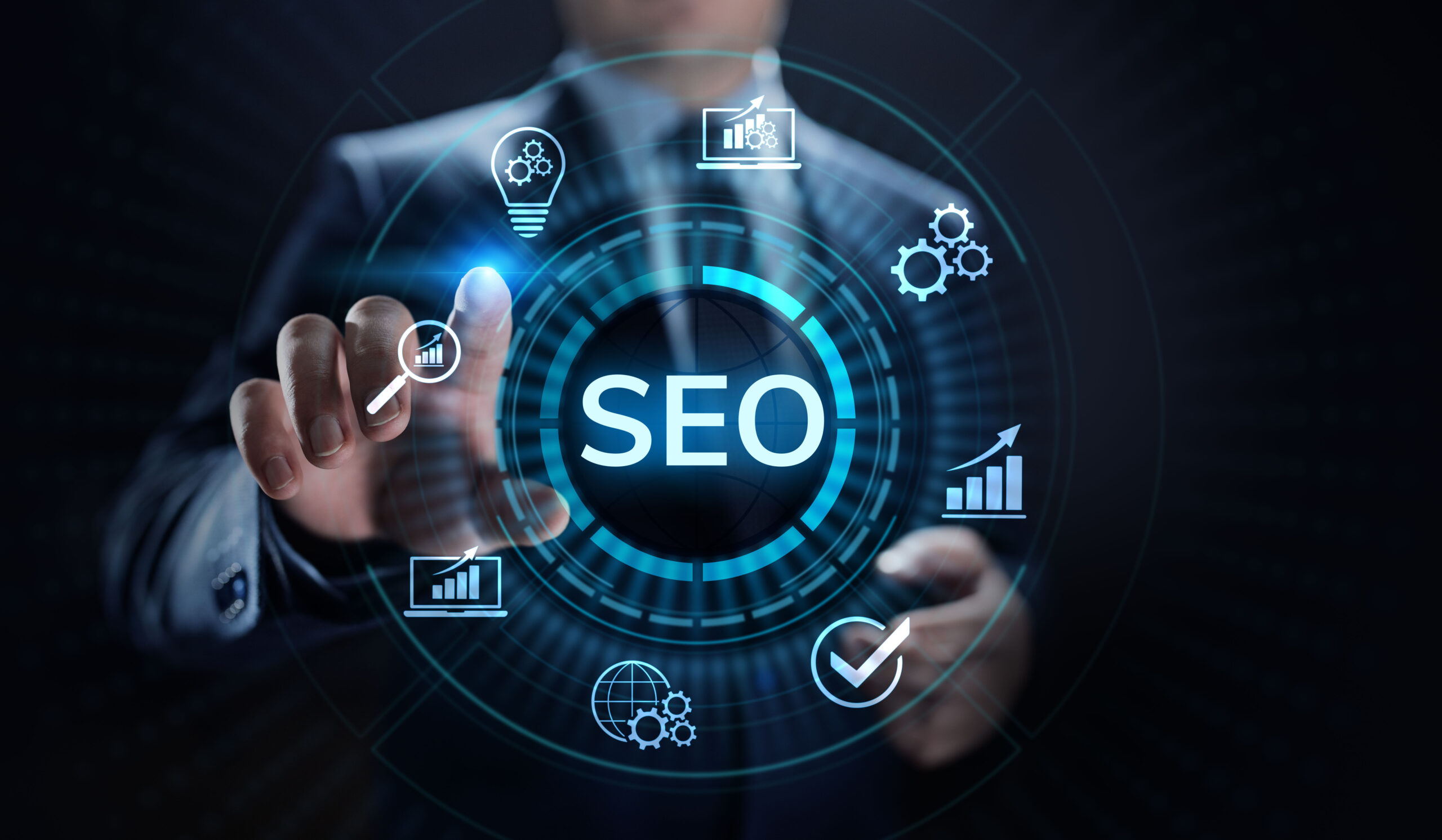 SEO Search engine optimisation digital marketing business technology concept. search engine optimization seo blueprint