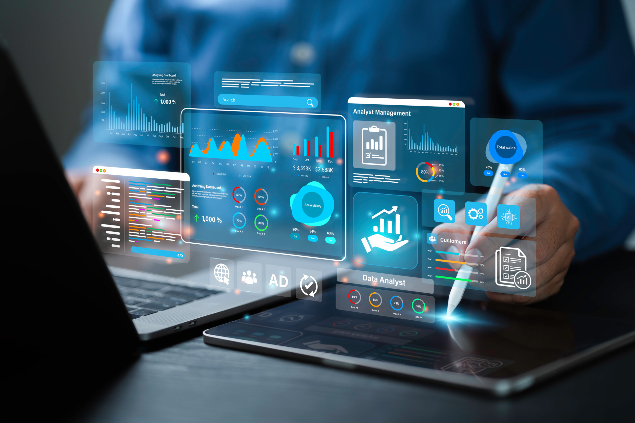 PPC vs. SEO vs. GEO digital marketing concept