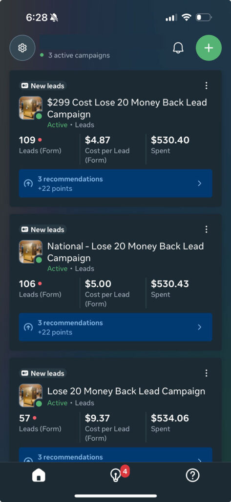meta leads for health and wellness clinic semaglutide leads