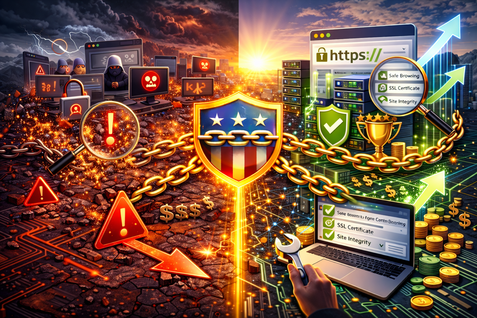 How do security and site integrity affect trust and rankings