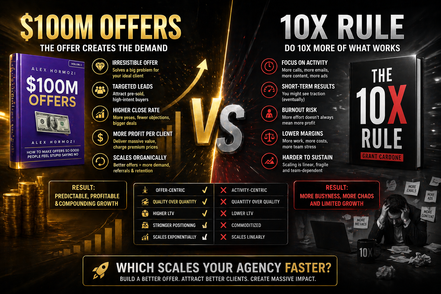 $100M Offers vs 10X Rule: Which Scales a Digital Marketing Agency Faster