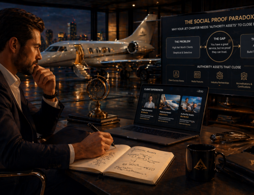 The Social Proof Paradox: Why Your Jet Charter Needs Authority Assets to Close Elite Clients