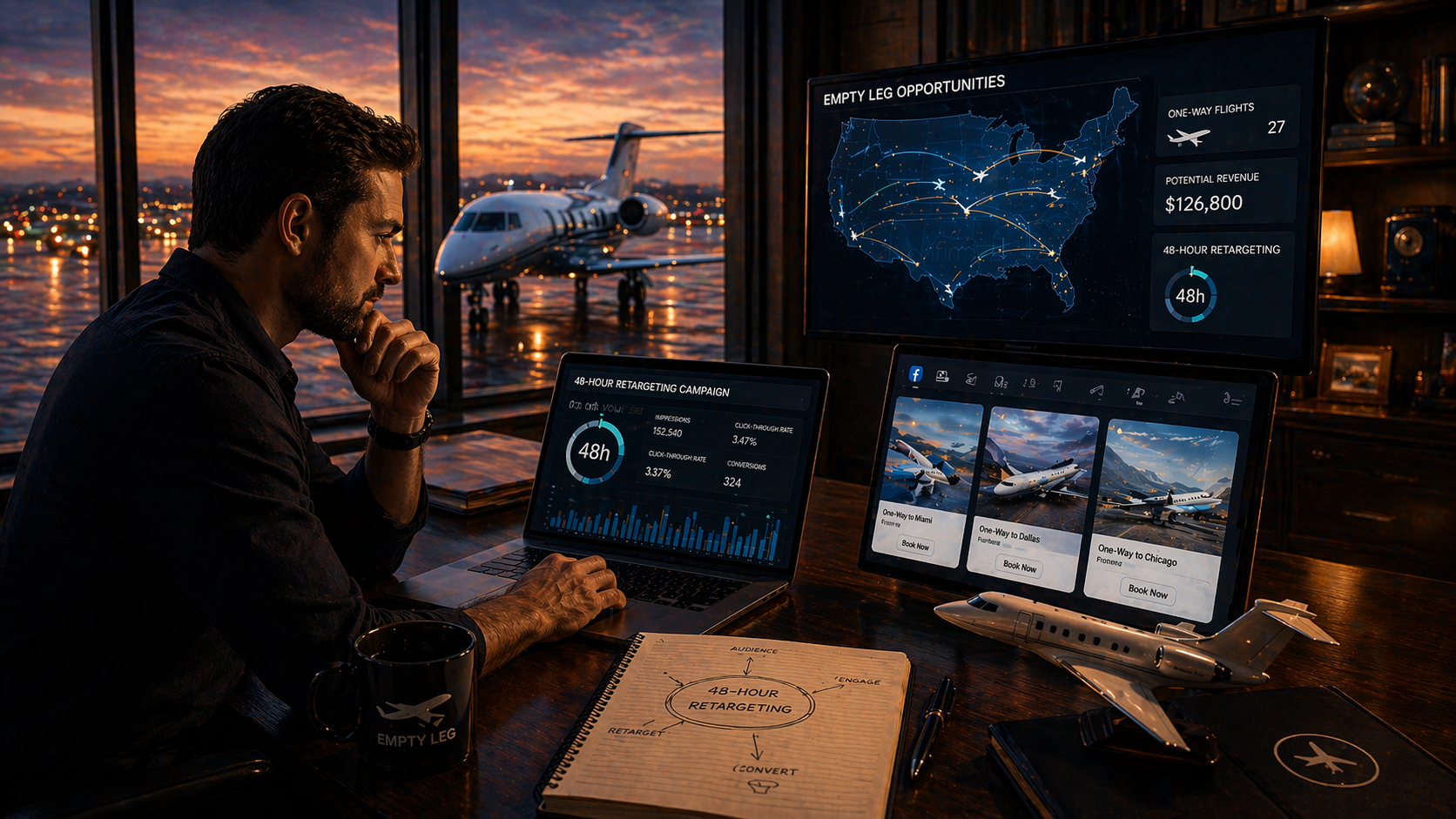 The “Empty Leg” Facebook System: How to Fill One-Way Flights with 48-Hour Retargeting Campaigns