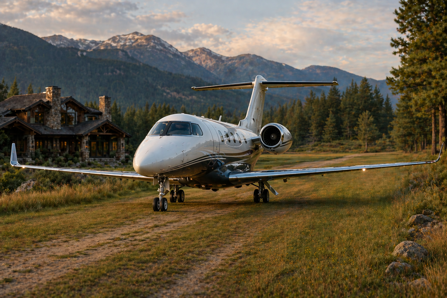 Can a PC-24 land on unpaved or grass strips for remote estate access