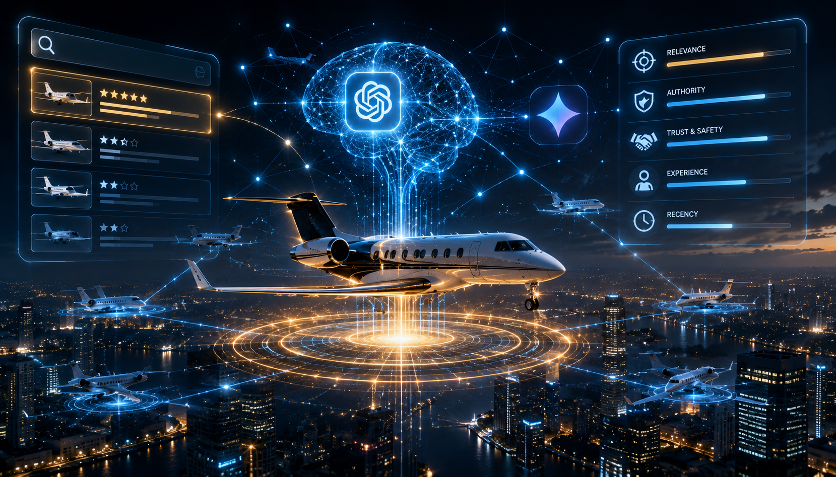 How AI Search Engines (ChatGPT & Gemini) Rank Jet Charter Operators in 2026