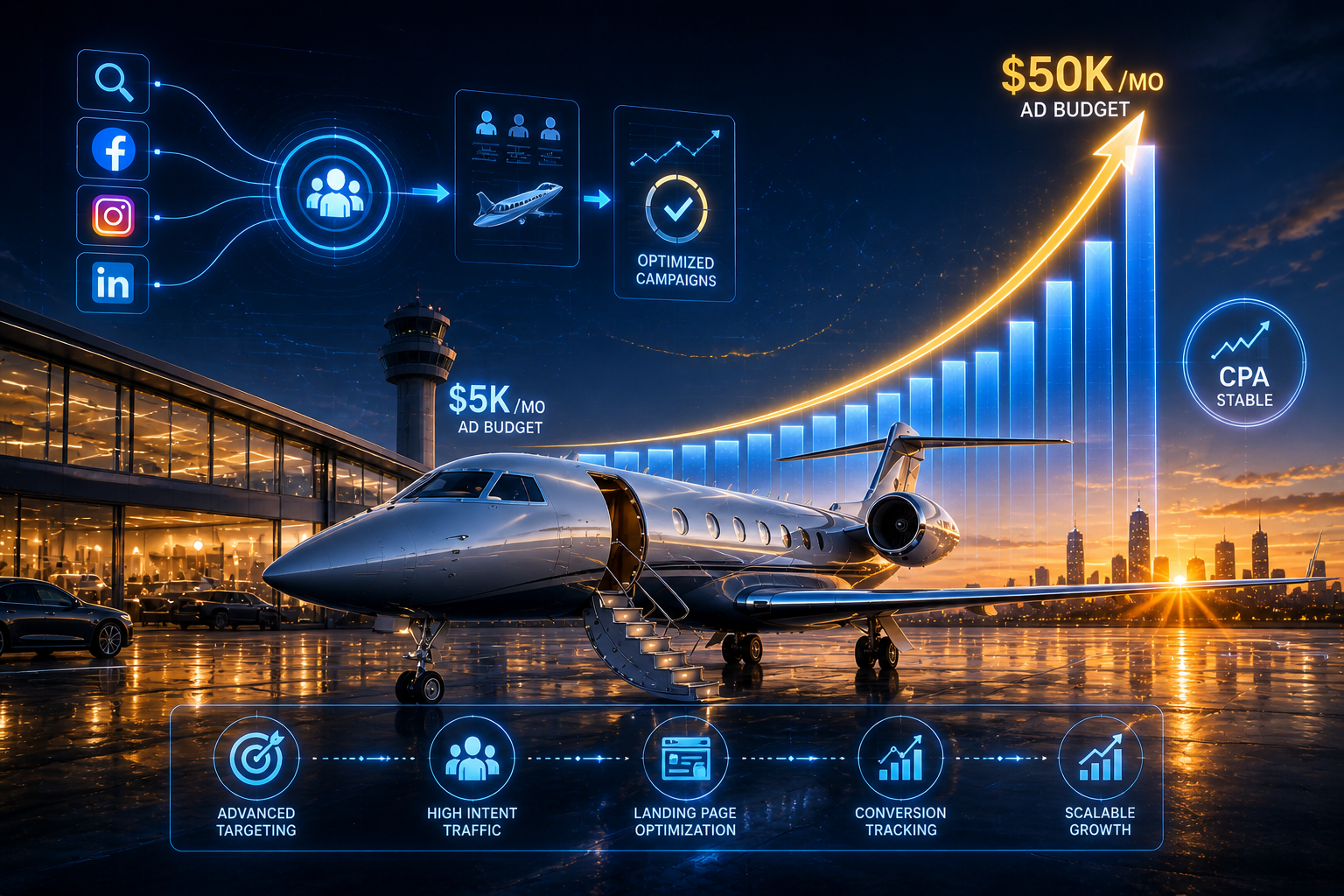 Aviation Ad Budget Scaling