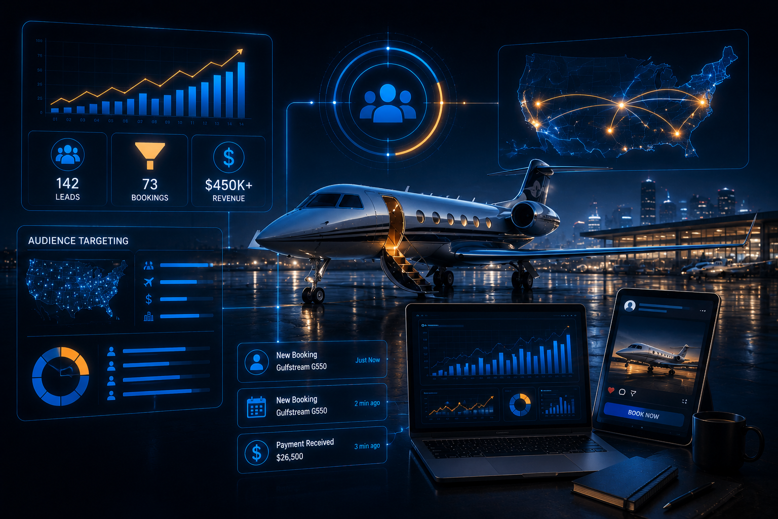 Filling a Gulfstream G550 Charter with $200 in Meta Ad Spend