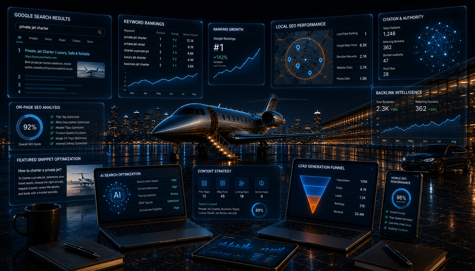 How to Rank a Private Jet Charter Company on Google