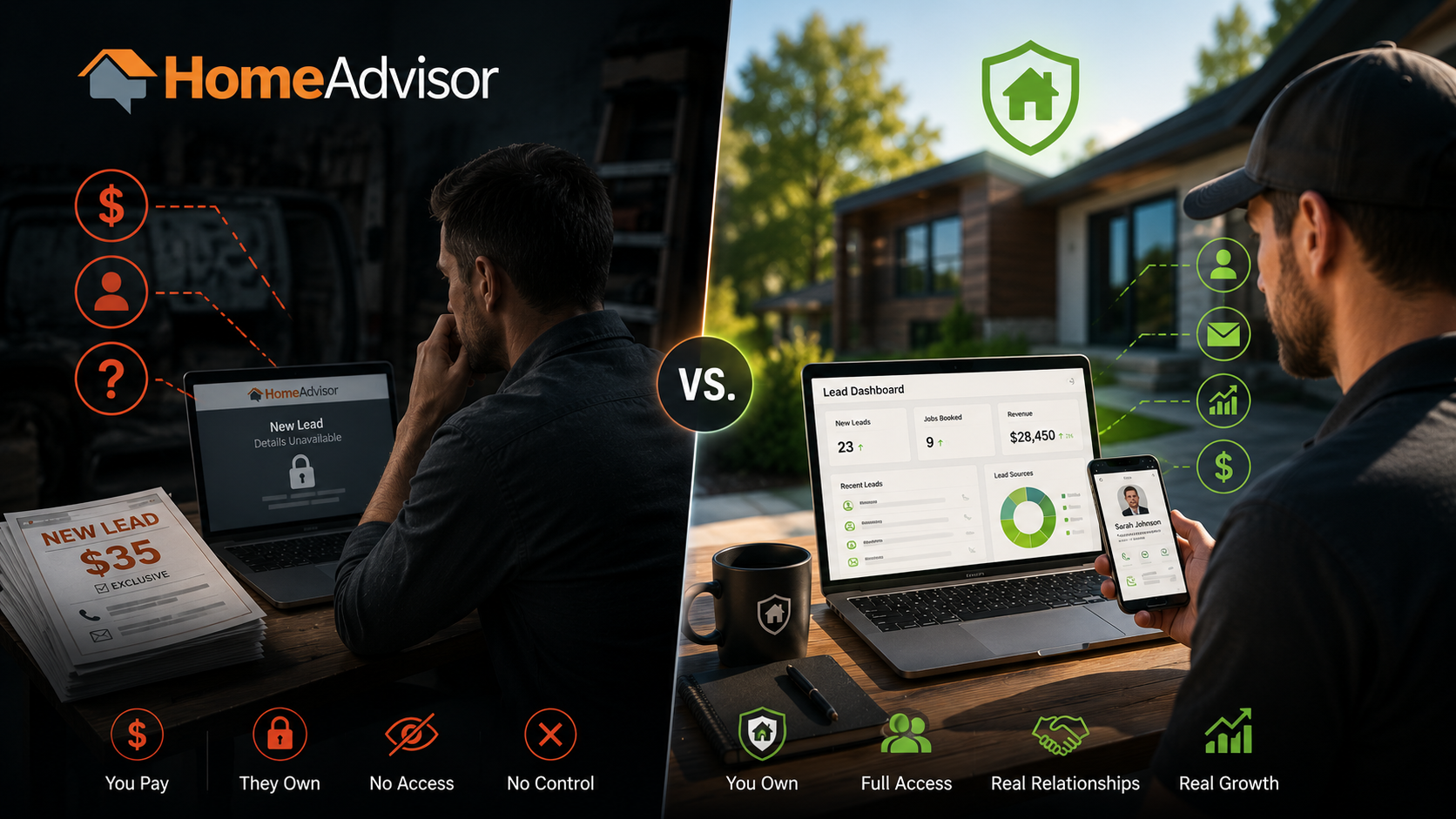 HomeAdvisor vs Own Lead System
