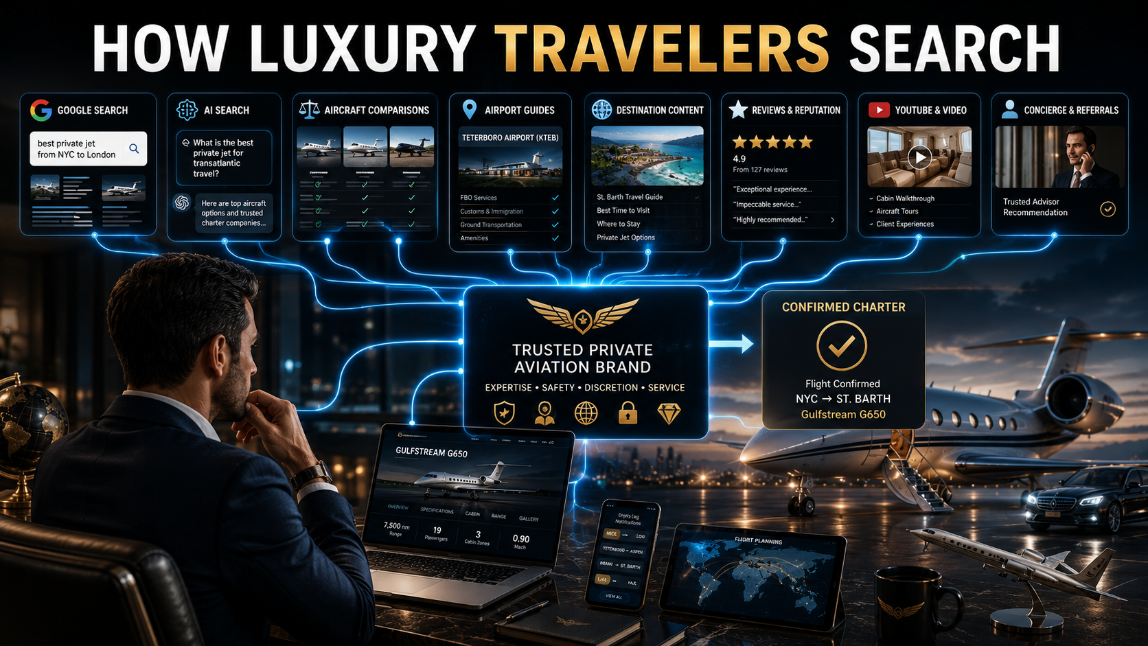 How Luxury Travelers Actually Search for Private Jets