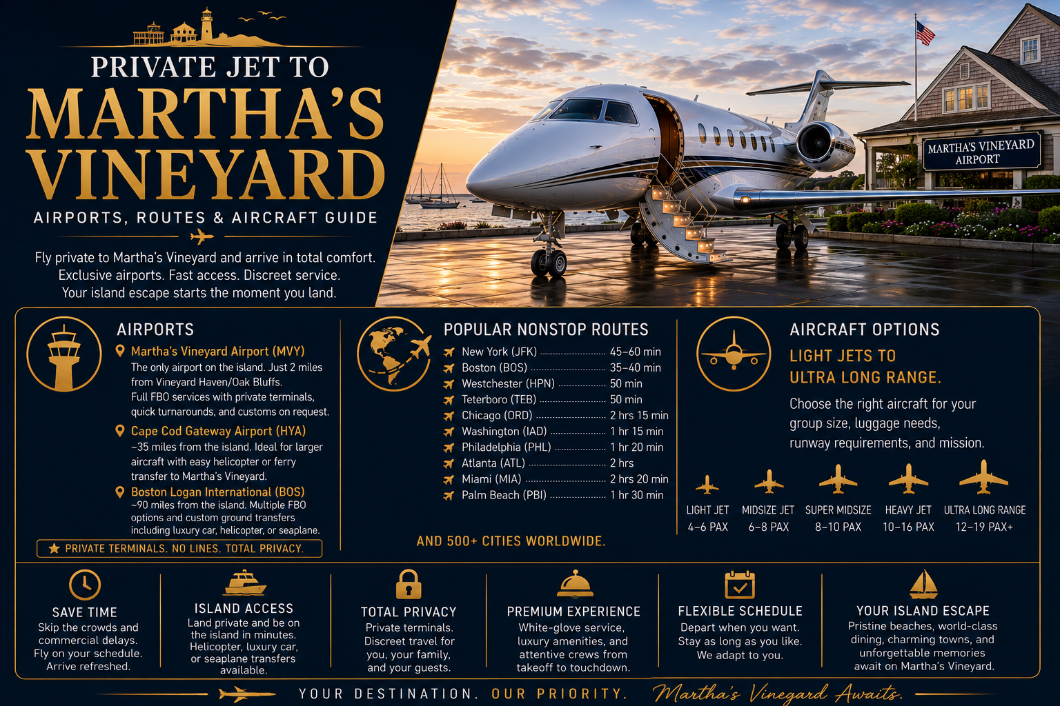 Private Jet to Martha's Vineyard